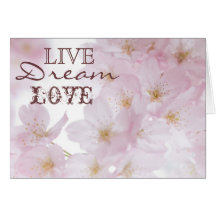 Fleurs de cerisier "d'amour rêveur vivant" cartes de vœux