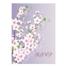 Fleurs de cerisier épousant RSVP Invitation Personnalisée