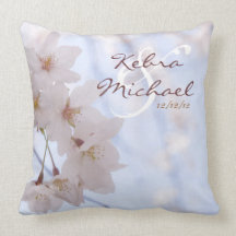 Fleurs de cerisier faites sur commande coussin
