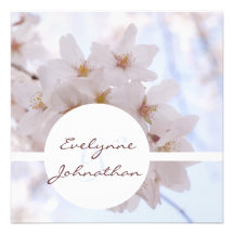 Fleurs de cerisier faites sur commande invitations personnalisables