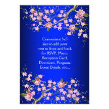 Fleurs de cerisier japonaises RSVP de rose de bleu Invitations Personnalisées