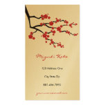 Fleurs de cerisier orientales rouges d'Asiatique d Cartes De Visite Professionnelles