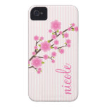 Fleurs de cerisier roses Girly personnalisées Coque iPhone 4 Case-Mate