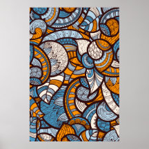 Fleurs de griffonnage poster