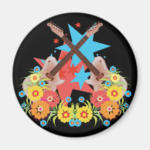 Fleurs de guitare d'étoile aimants pour réfrigérateur