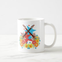Fleurs de guitare d'étoile mugs