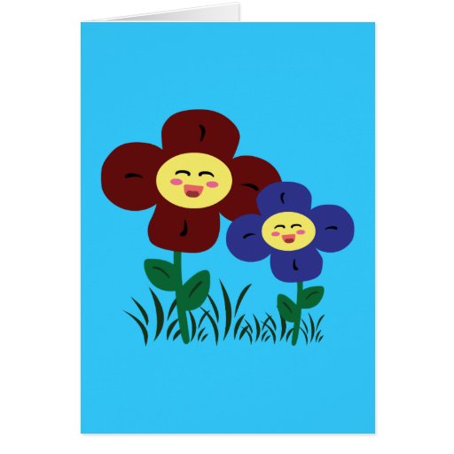 Fleurs de Kawaii Cartes De Vœux