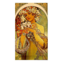 Fleurs de Mucha Cartes De Visite Professionnelles