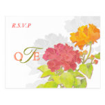Fleurs de pivoine, silhouettes épousant RSVP (4.25 Carte Postale