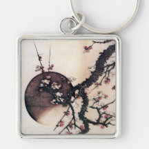 Fleurs de prune et la lune, Hokusai Porte-clé