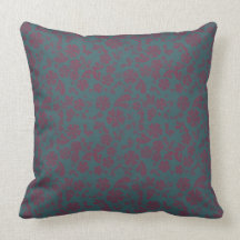 Fleurs de prune sur le coussin de Teal MOJO
