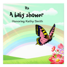 fleurs de ressort et invitation de baby shower de 