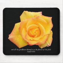 Fleurs de rose jaune de The Field Mousepad Tapis De Souris