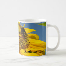 Fleurs de Sun de jaune de tasse de café d'amant de