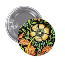 Fleurs de William Morris Badge Avec Épingle