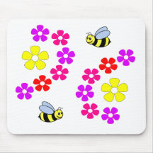 Fleurs des abeilles N Tapis De Souris