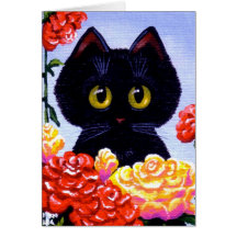 Fleurs drôles mignonnes Creationarts de roses de c Cartes De Vœux
