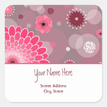 Fleurs et autocollant d'adresse de points