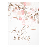 Fleurs et invitations roses de sweet sixteen de ca