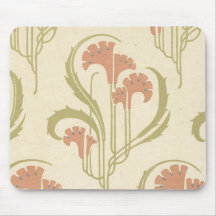 fleurs exotiques d'orange de nouveau d'art tapis de souris