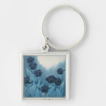 Fleurs foncées porte-clefs