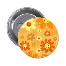 Fleurs heureuses badges