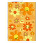 Fleurs heureuses cartes de vœux