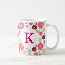 Fleurs imprimées par coutume de tasse de café de m