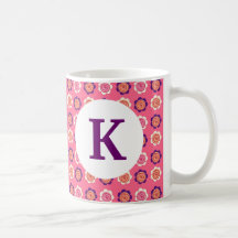 Fleurs imprimées par coutume de tasse de café de m