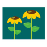Fleurs jaunes carte postale