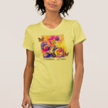 FLEURS LUNATIQUES ET AMANT DE NATURE DE PAPILLONS T-SHIRTS