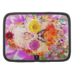 Fleurs mignonnes de rose de papillon de crâne Girl Agendas Folio