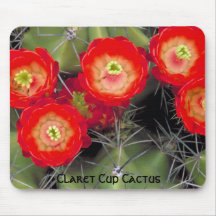 Fleurs Mousepad de cactus de tasse de claret Tapis De Souris