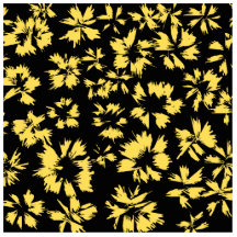 Fleurs noires et jaunes découpage en acrylique