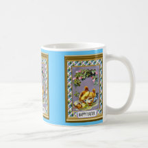 Fleurs, oeufs et poussins tasse