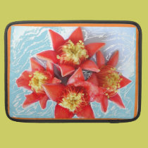 Fleurs oranges et jaunes housses macbook