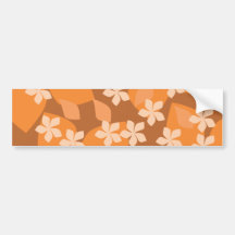 Fleurs oranges. Rétro modèle floral Autocollants Pour Voiture