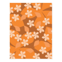 Fleurs oranges. Rétro modèle floral Carte Postale