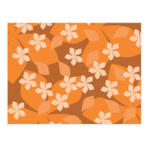 Fleurs oranges. Rétro modèle floral Carte Postale