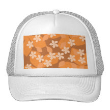 Fleurs oranges. Rétro modèle floral Casquettes