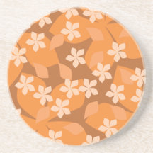 Fleurs oranges. Rétro modèle floral Dessous De Verres