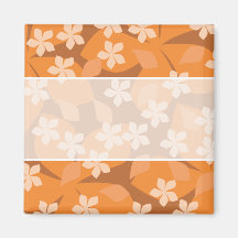 Fleurs oranges. Rétro modèle floral Aimants Pour Réfrigérateur
