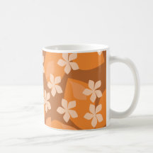 Fleurs oranges. Rétro modèle floral Mugs