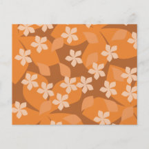 Fleurs oranges. Rétro modèle floral Tract Customisé