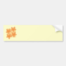 Fleurs oranges tropicales sur la crème. Assez Adhésifs Pour Voiture