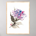 Fleurs orientales fraîches d'aquarelle de classiqu affiches