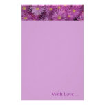 Fleurs pourpres d'aster papier à lettre personnalisé