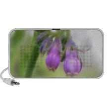 Fleurs pourpres de consoude haut-parleurs iPod