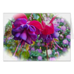 Fleurs pourpres rouges de Fushia Cartes De Vœux