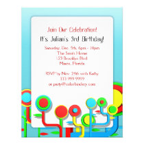 Fleurs rondes invitation de 4,25 x 5,5 pouces invitations